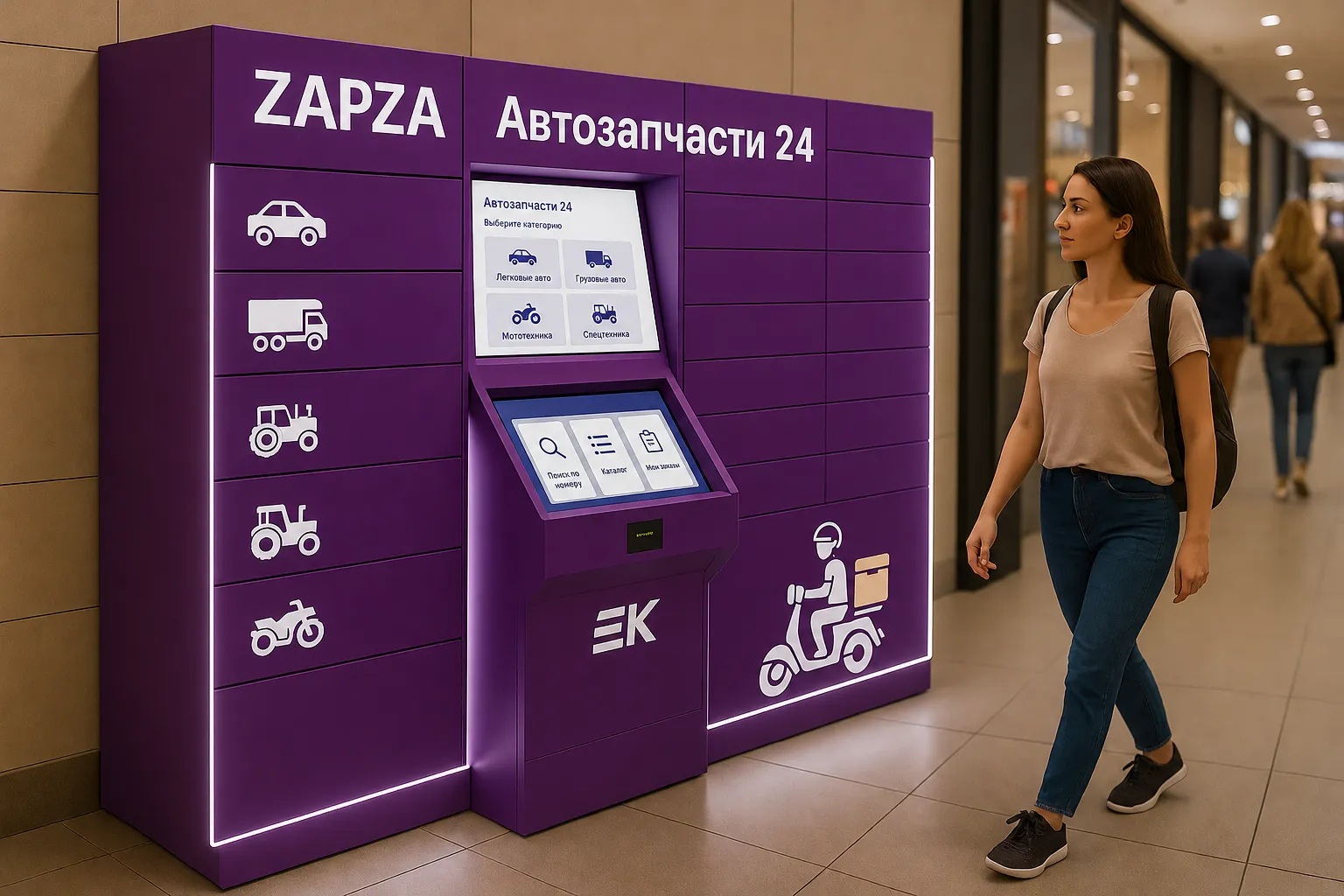 Постомат FRAZAP под заказ с ячейками выдачи автотоваров